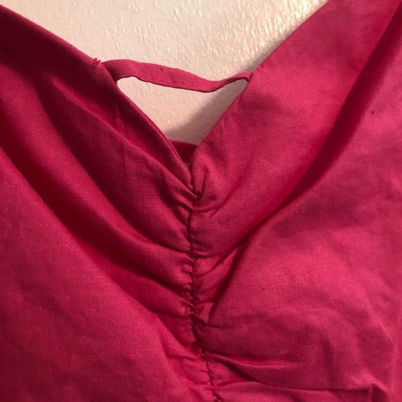 Zara Pink mini Dress Size M Summer ruffles Cocktail Party Wedding Strappy Beaded - Picture 4 of 9